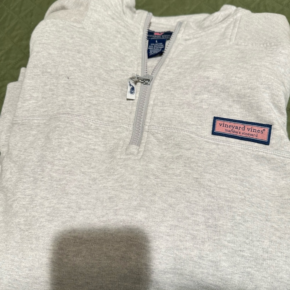 Vineyard Vines Light Gray Zip-Up Sweater